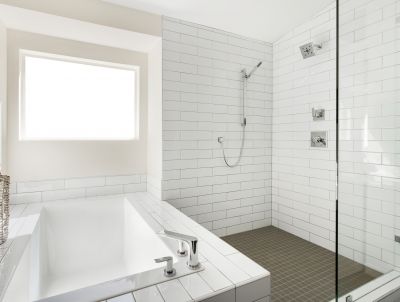 Minimalist Shower with Recessed Shelves