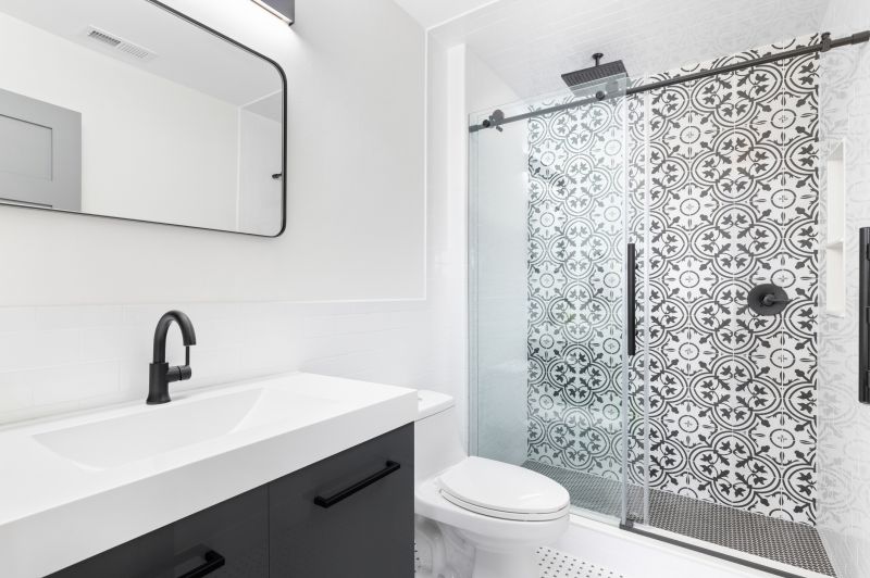 Shower with Vertical Tile Pattern
